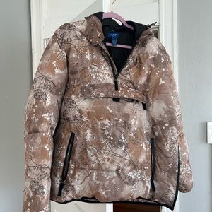 Arizona Jean Company Brown and Cream Camo Puffer Jacket/PULLOVER